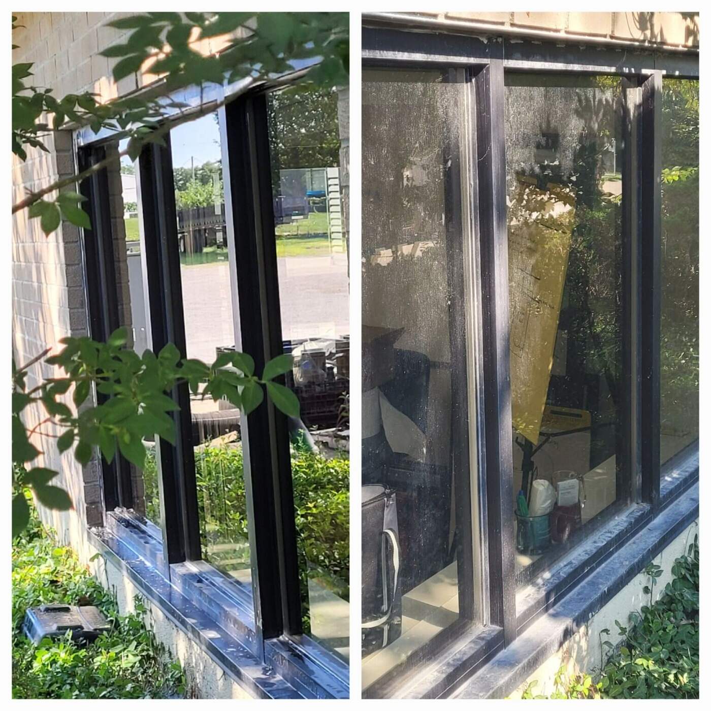 Real residential window cleaning results Before and after professional window cleaning by Albert's Window Cleaning